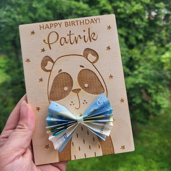 Koka kartiņa naudas dāvanai LĀCIS